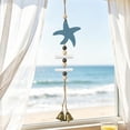 thumbnail image 6 of SLYNSHome Handmade Nautical Wooden Starfish Hanging Ornament With Metal Bells,Coastal Wall Decor, For Balcony, Bathroom, Beach House Indoor Home Decoration, 6 of 6