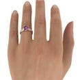 thumbnail image 2 of Amethyst 2.06 ctw Ring with Diamonds 14K Rose Gold Filigree Cathedral Princess, 2 of 6