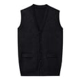 thumbnail image 5 of Atkumj Men's Sweater Vests Trendy Solid Color Button Down Knit Vest with Front Pockets Casual Comfortable V Neck Sleeveless Sweater Vest 2XL, 5 of 8