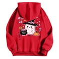 thumbnail image 4 of YDFCWXW Fall Hoodies for Women Oversized Halloween Cute Pumpkin Ghost Graphic Long Sleeve Sweatshirt With Pocket Pullover Shirt Top (Red, 3XL), 4 of 5