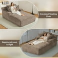 thumbnail image 6 of Wiilayok 76.2"D x 50"W Oversized Boneless Chaise Lounge Chair,High Density Sponge with Super Strong Rebound，Corduroy Fabric Cloud Sofas Couches for Living Room, No Assembly ( Light Brown ), 6 of 8