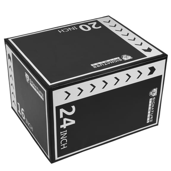 BalanceFrom 3-in-1 Rotatable Plyometric Box, 16"x20"x24" Jumping Exercise Trainer, Foam Plyometric Box Workout Equipment with Anti Slip Surface & High Density Foam, Multiple Options, Black