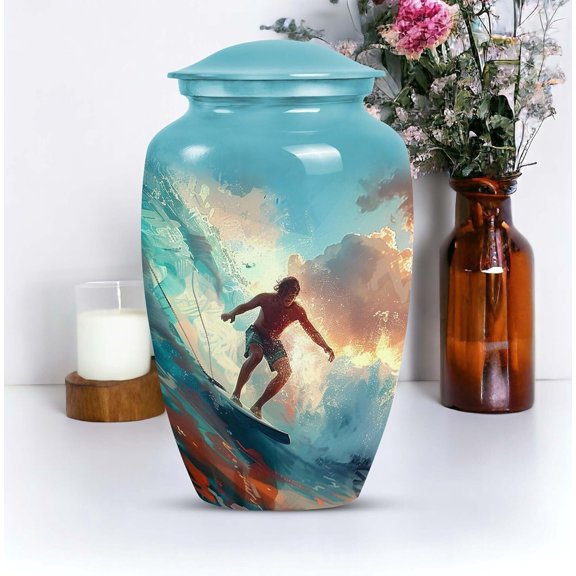 Sea Adventure Urn,Memorial Urn for Human Ashes, Decorative Keepsake Urn, Personalized Funeral Urn, Majestic Tribute Urn, for Male and Female