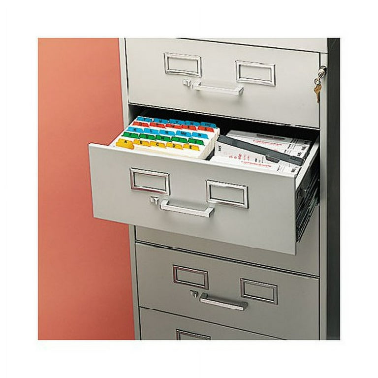 Seven-Drawer Multimedia/Card File Cabinet, Black, 19.13 Seven-Drawer Multimedia/Card File Cabinet, Black, 19.13