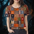 thumbnail image 2 of Godom Halloween Shirts for Women Funny Graphic Tee Shirts Pumpkin Short Sleeve Top, 2 of 4
