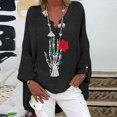 thumbnail image 2 of Moda Mujer Camiseta de manga larga Otoño Frente abierto Prendas de abrigo sueltas Impresión Blusa Abrigo Tops Pompotops FGAJ14552, 2 of 5