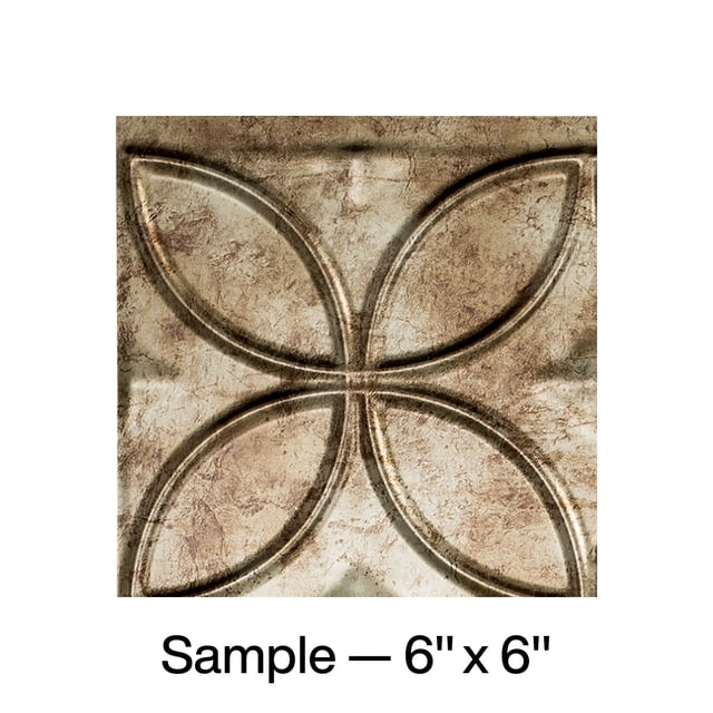 FASÄDE Rings Decorative Vinyl Backsplash Panel in Bermuda Bronze (6X6 Inch Sample)