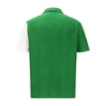 thumbnail image 4 of ALLLIST Green Spring Tops for Men 2024 Collared Short Sleeve Color Block Casual with Pocket Button T-Shirts Mens T-Shirts, 4 of 5