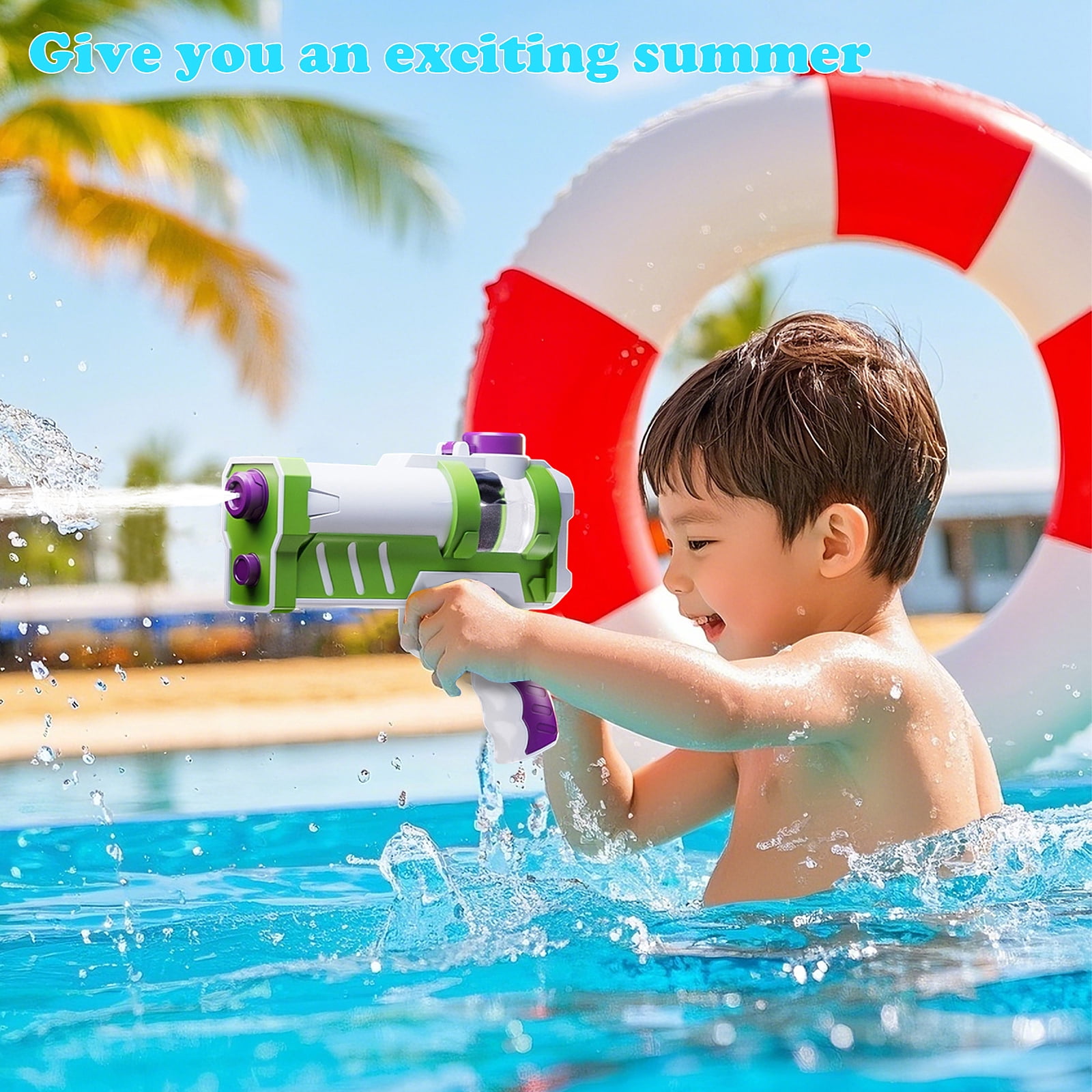 Pulse Electric Rapid Fire Water Gun High Pressure Long Range Shooting for Outdoor Summer Fun Pool Beach and Backyard Water Play