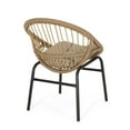 thumbnail image 6 of Sunapee Wicker and Aluminum Outdoor 7 Piece Expandable Dining Set with Cushion, Light Brown, Beige, and Matte Black, 6 of 14