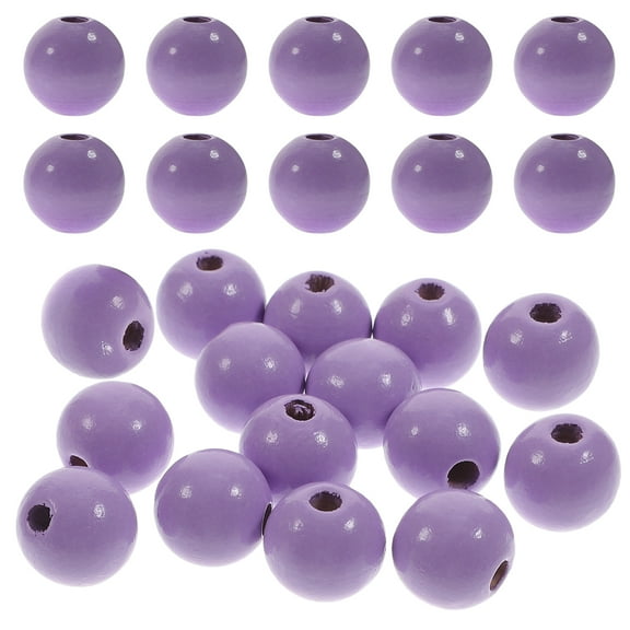 DECOMELODY DIY Jewelry Making Beads Purple Wood 100Pcs 0.63X0.63X0.63In