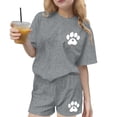 thumbnail image 2 of Cethrio Girls Summer Outfit Sets, Crew Neck Short Sleeve Casual Printed Kids' 2 Piece Sets Gray Size 13-14T, 2 of 7