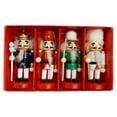 thumbnail image 1 of GUOOL Set of 4 Wooden Christmas Nutcracker Handcrafted Sturdy for Table Display Lightweight Xmas Gift Collection Desktop Decoration Multi Color 10cm, 1 of 9