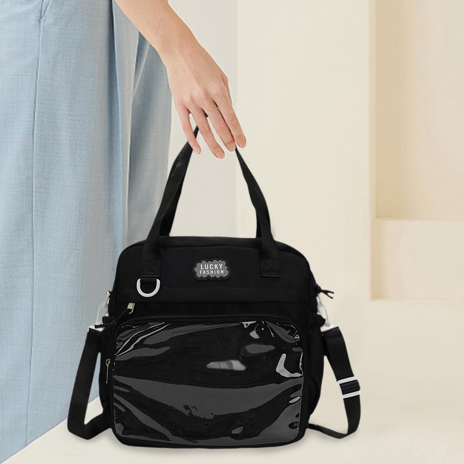QccHieUs Ita Bag Adjustable Itabag Front Window Storage Case Casual Uniform Bag for Girls Black