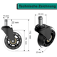 thumbnail image 1 of Juego de 5 ruedas para silla de oficina Ø11mm Ø10mm ruedas para suelo duro silla silenciosa silla giratoria ruedas de repuesto, 1 of 1
