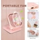 thumbnail image 2 of ZHAOCHENG Mini ventilador portátil pequeño que funciona con batería 5 en 1 como banco de energía, ventiladores de mano personales recargables por USB, 3 velocidades ajustables, cordón para el cuello,, 2 of 5