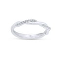 thumbnail image 3 of AFFY 14K White Gold over Sterling Silver Round White Natural Diamond Wedding Band Ring-7, 3 of 5