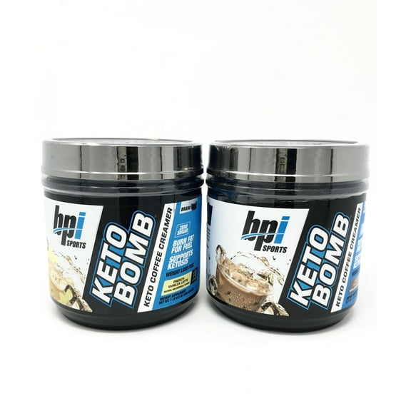 Bomb Creamer Caramel Macchiato and French Vanilla (Pack of 2, one flavor each) BPI Sports Keto