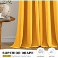 thumbnail image 4 of Yellow Blackout Curtains - Bedroom Window Treatment Curtains Thermal Insulated Room Darkening Drapes for Living Room Kitchen Grommet Light Blocking Drapery, 40 x 45 Inches Long, 2 Panels, 4 of 6