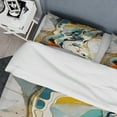 thumbnail image 4 of Designart "Liquid Ink Abstraction Harmony Blue and Yellow Fusion III" Abstract Liquid ink Bedding Covert Set - Abstract Blue Modern Bed Set With 2 Shams, 4 of 6
