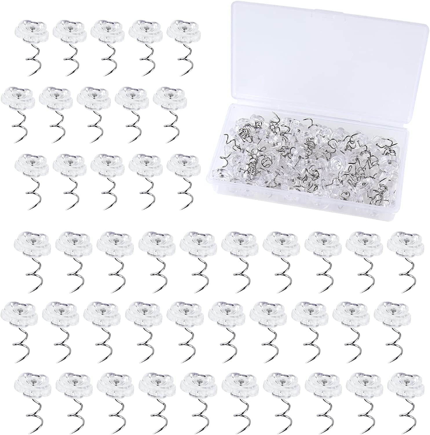 100 Pieces Upholstery Twist Pin Clear Rose Heads Bedskirt Pins for