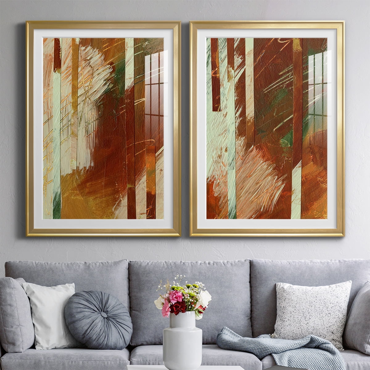 Wexford Home Wheaten I Premium Framed Print, 26.5" x 36.5" - Ready to Hang, Gold (Set of 2)