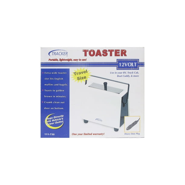 TOASTMASTER 12 VOLT TRAVEL SIZE TOASTER WITH EXTRA WIDE SLOT FOR TOASTING BREAD ENGLISH
