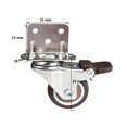 thumbnail image 2 of Set of 4 TPE Furniture Casters with Brake, Swivel Casters with L-Mount Plate, Rubber Castors for Nursery, Furniture, Flower Stand (25mm)., 2 of 5