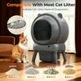 thumbnail image 6 of Self-Cleaning Cat Litter Box, Automatic for Multiple Cats with Smart APP Control, Dual Safety Protection, Odor-Free Waste Disposal, Includes Trash Bags, grey, 6 of 9