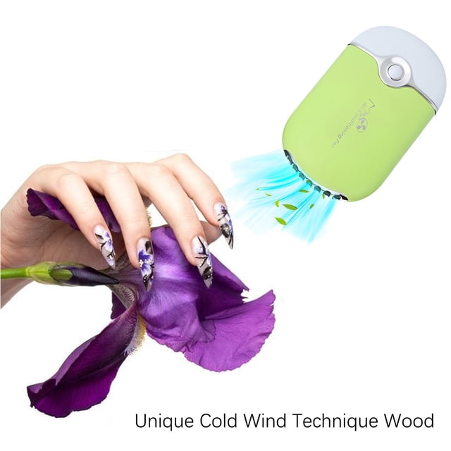Fiudx Mini Ventilador de Pestañas, Secador de Mano Recargable Por Usb, Ventilador En Forma de T, Velocidad Ajustable con Esponja Acondicionadora, Secado Adhesivo para Extensiones de Pestañas, Herrami