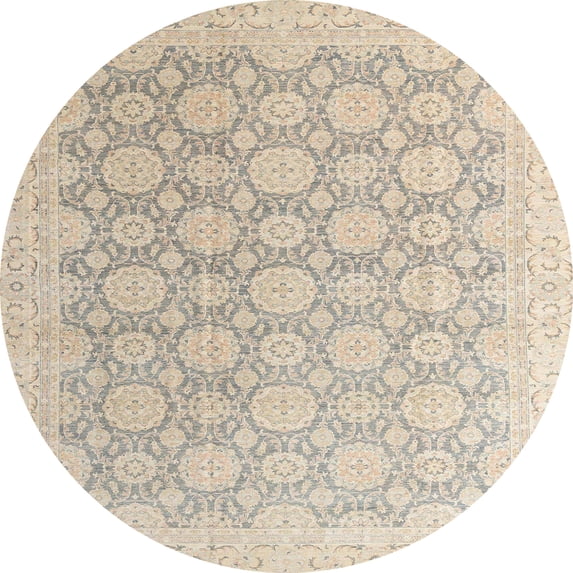 Ahgly Company Indoor Round Abstract Desert Sand Beige Abstract Area Rugs, 7' Round