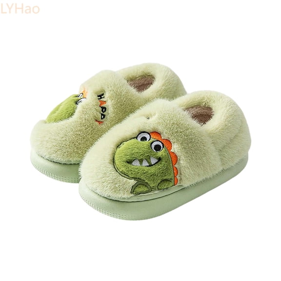 LYHaoo Child Casual Slippers Winter Warm Indoor Shoes For Toddler Soft Comfortable Cute Cartoon Design For Kids Slippers Sizes 10 Little Kid 3.5-4 Years