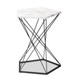thumbnail image 2 of Baxton Studio Oberon Black Finished Metal End Table with Faux Marble Tabletop, 2 of 8