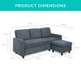 Best Choice Products Linen Sectional Sofa Couch w/ Chaise Lounge