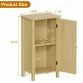 thumbnail image 4 of GloryStar Farmhouse Rattan Nightstand, Modern 2-Tier Bedside Table with Wooden Legs for Compact Rooms, 4 of 7