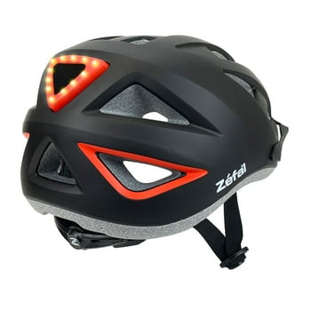 Zefal Black Universal Dial Fit Light-Up Bike Helmet (LED Light, Visor, Unisex, Ages 14+)