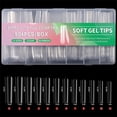 thumbnail image 2 of Tignapoo 504-Piece Long Transparent Nail Tips Set - Bulk Pack for Nail Art, No Buffing Required, 11 Sizes Included, 2 of 6