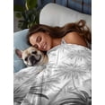 thumbnail image 3 of Summer Tropical Leaves Flat Sheets Only Twin XL Size, Soft Breathable Bed Top Sheets for Mattress, Gray Palm Trees Botanical Luxury Bedding Flat Sheets for Home Hotel Bedroom Bed Protection, 3 of 9