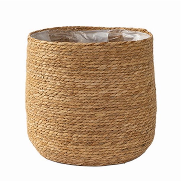Maceta de Algas Marinas - Tejida Cesta Decorativa para Plantas con LáMina PláStico en Estilo Bohemio S