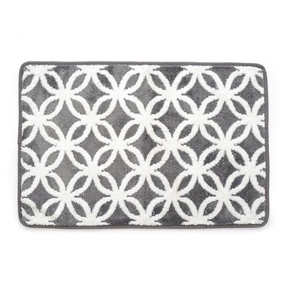 20 x 39 in. Ultra Plush Opus Knitted Cut Pile Polyester Bath Mat - Gray