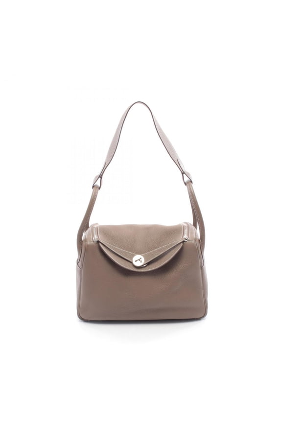 Pre-Owned Hermes Lindy 30 Shoulder Bag/Handbag, Leather, Taurillon Clemence, Women's, Gray,...