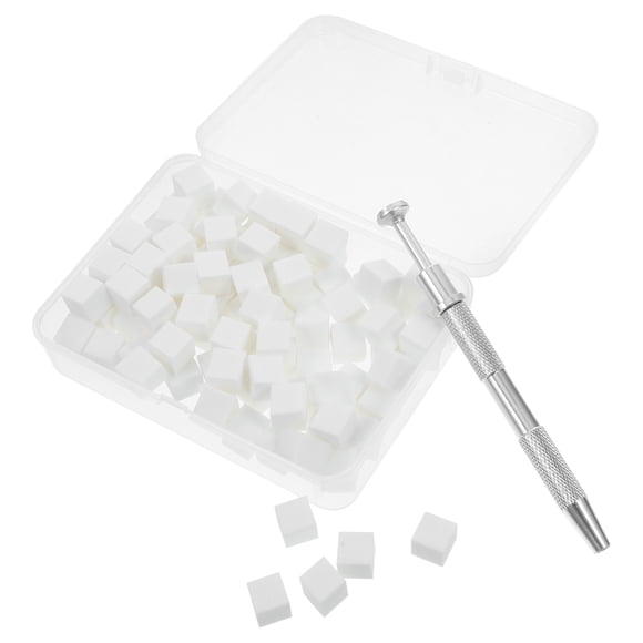 BRIGHTFUFU 1 Juego de esponja profesional para uñas, herramienta de agarre de Metal de precisión para manicura, suministro de diseño artístico, esponja para uñas pequeña