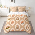 thumbnail image 2 of jejeloiu Kawaii Capybara 7pcs Bedding Comforter Set,Cute Cartoon Animal Queen Bedding Sets,Brown Kapibara Queen Sheet Sets For Kids,Ultra Soft Home Decor Reversible, 2 of 8