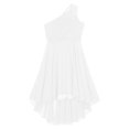 thumbnail image 5 of Rswnyirn Kids One Shoulder Sequin Flower Girl Dress High Low Wedding Bridesmaid Dress Pageant Prom Ivory 10, 5 of 7
