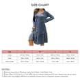thumbnail image 5 of Vestido de manga larga Cuello redondo Dobladillo suelto Vestido de fibra de poliéster de un solo pecho Vestido de color puro Vestido casual de mujer para la vida diaria Gris Azul S, 5 of 5