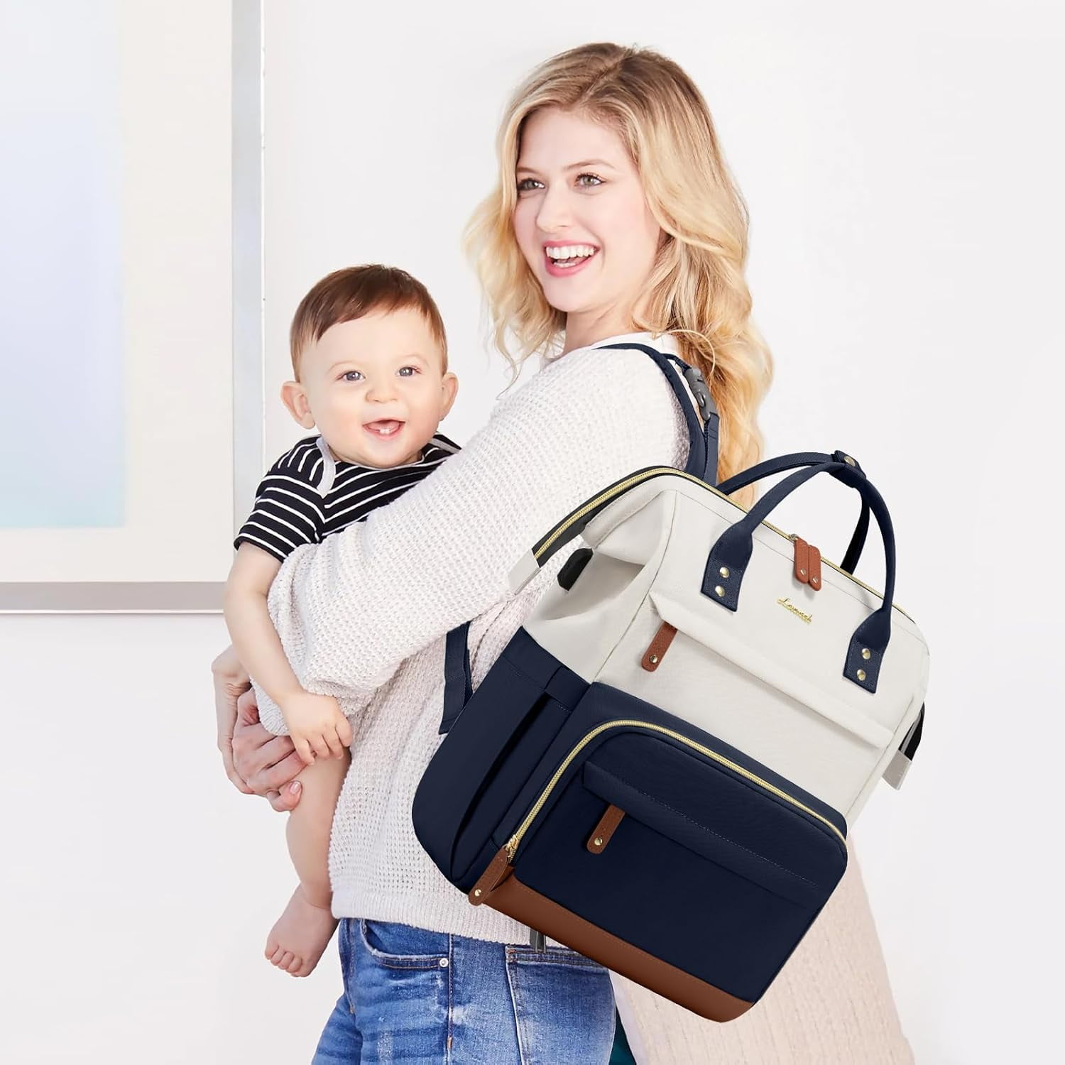Lovevook Diaper Backpack,Large Diaper Bag Mummy Bag for New Mum Daddy,Convenient Work Travel Baby Bag for Office Mummy and Travel Essential Baby Shower