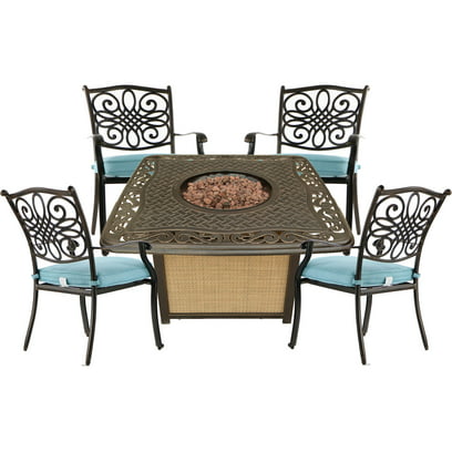 Hanover Traditions 5-Piece Patio Fire Pit Chat Set