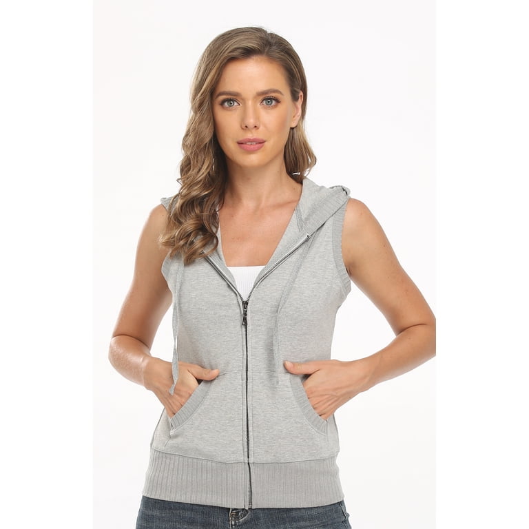Dilgul Women's Sleeveless Hoodies Basic Hoodie Zip Up, 57% OFF