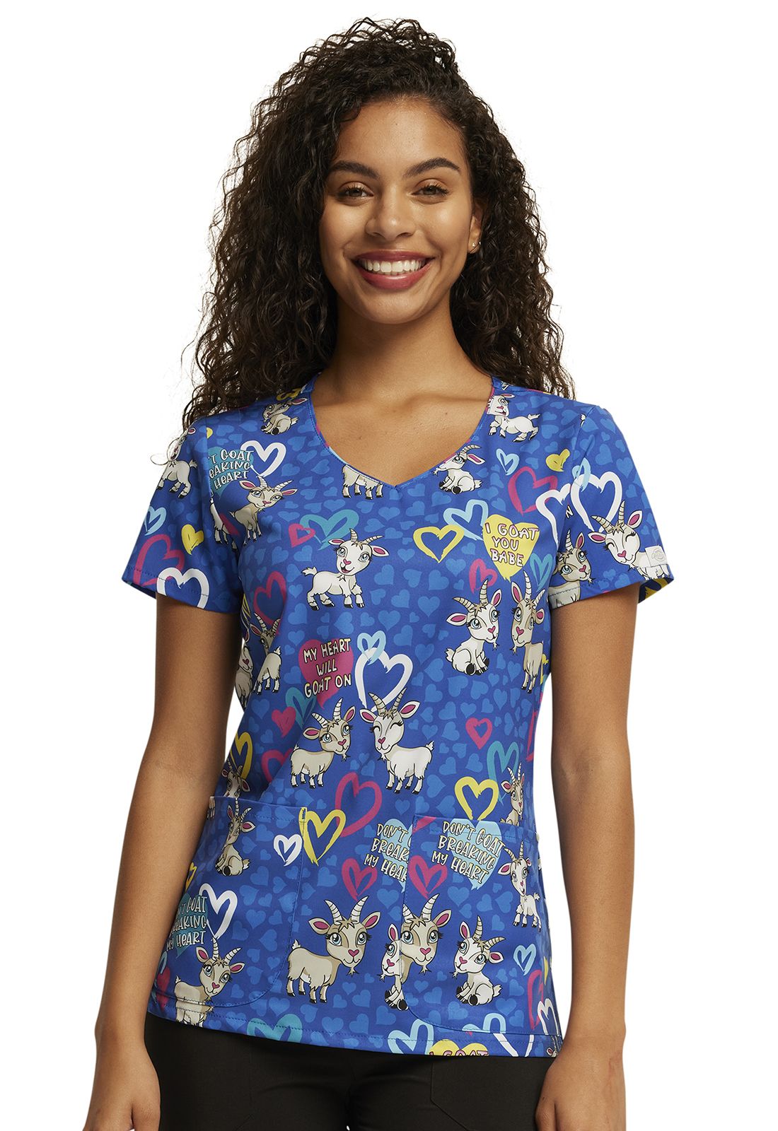 Dickies EDS Women Scrubs Top VNeck Print DK852