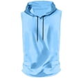 thumbnail image 5 of Men’s Sleeveless Hooded Undershirt Cardigan Solid Color Casual Top, 5 of 6